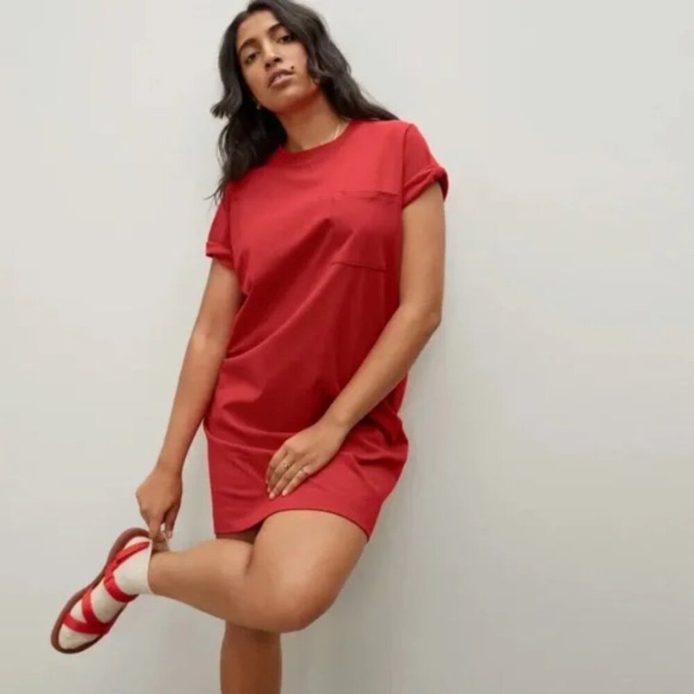 Everlane The Weekend Tee Dress, Red, Size Small